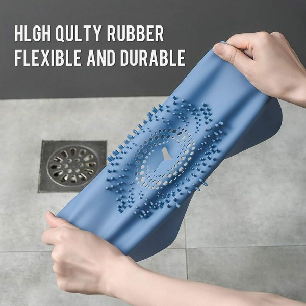 2st blått avlopp hår hårfilter silikon anti-tilltäppningsfilter badrumsgolvbrunnar