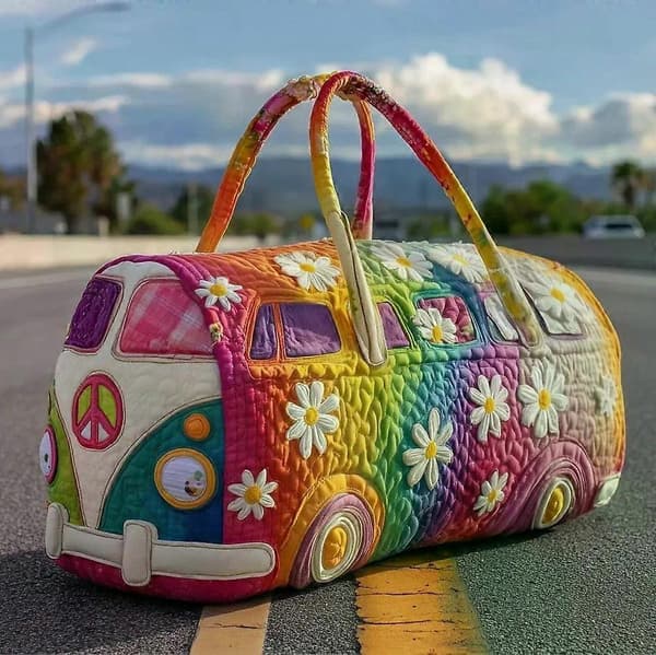 Ny Hippie Van Quiltad Duffle Bag, Weekender Resväskor Presenter Het 2026 Duffle Bag 2