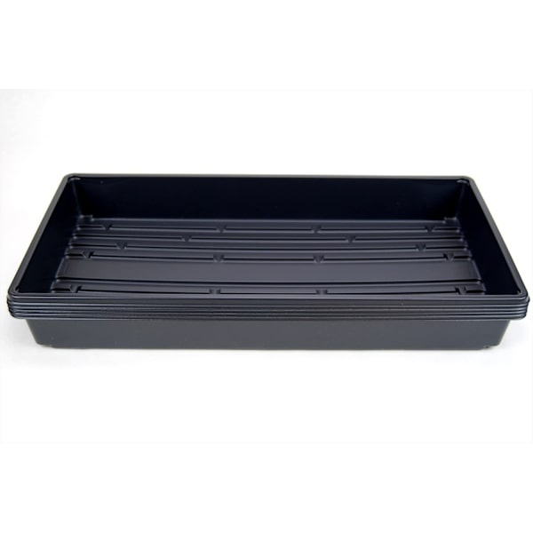 Pak holdbare sorte plastik plantebakker (ingen drænhuller) 54 cm x 28 cm - blomster, frøplanter
