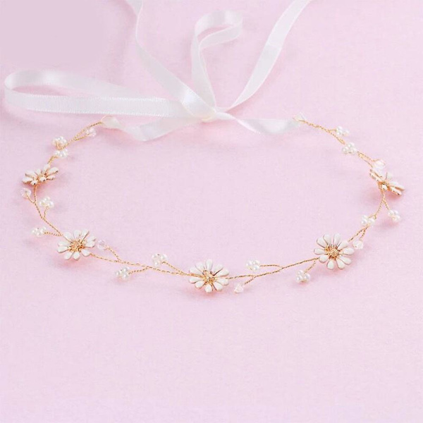 Hårbånd for kvinner Krysantemum Rhinestone Bryllupsbrudepike Hodebånd Hodeplagg