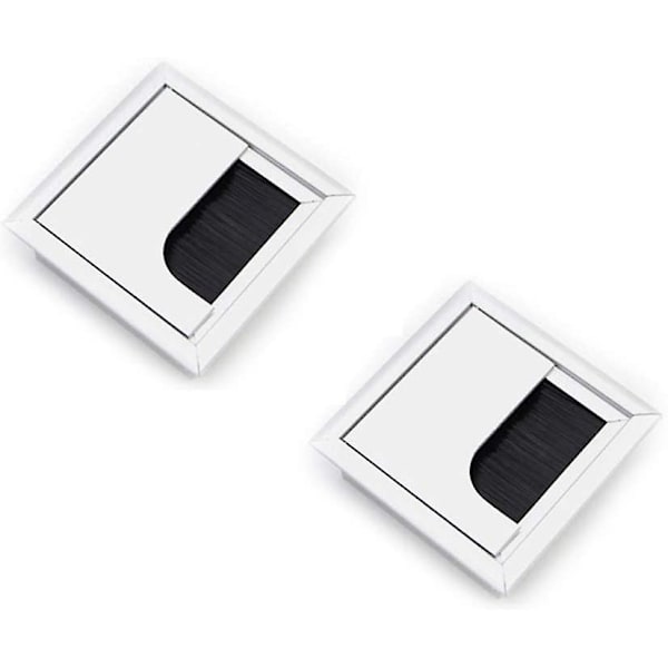 Kabelhulsdæksel Skrivebord Computer Ledning Kabelhulsforsyninger Kabelhulsdæksel Computerbordgennemføring til skrivebordsstyring Rektangulært 2 stk. 80 X 80 Mm