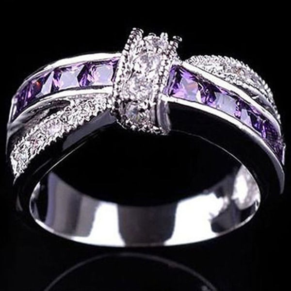 Ring Rhinestone Indlagt Dekorativ Legering Cross Design Finger Band til fest 7