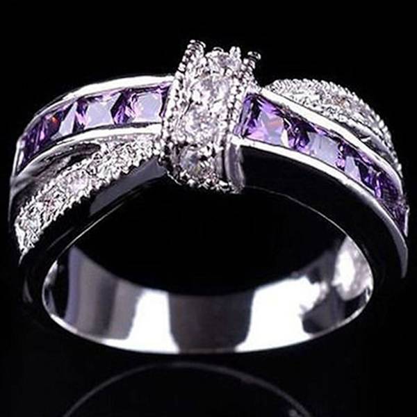 Ring Rhinestone Innlagt Dekorativ Legering Cross Design Finger Band For Party 7