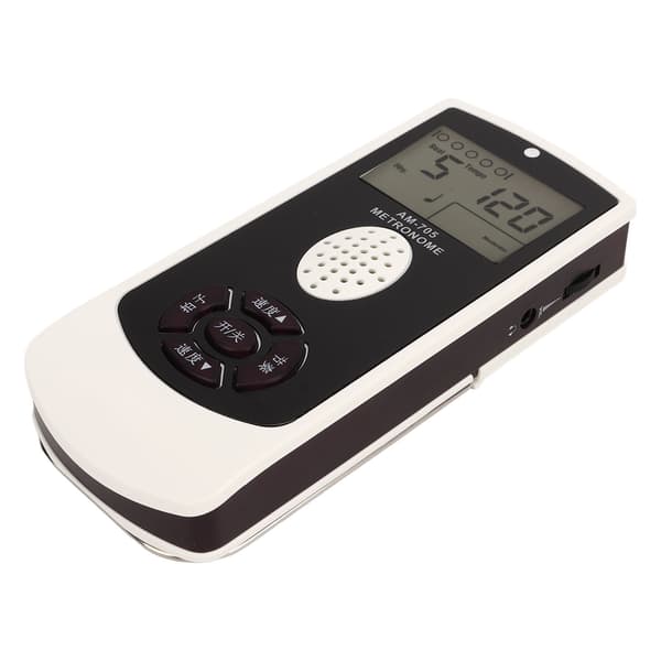 Vit Elektronisk Metronom 1800mah LCD Digital Display Universal Gitarr Piano Saxofon Sång