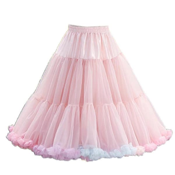 Kvinner Elastisk Midje Puffet Tyll Underskjørt Regnbue Sky Kort Tutu Skjørt Ballett Dans Underskjørt Lolita Underskjørt 45cm