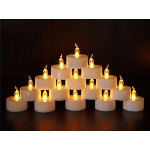 Led Candle Cr2032 Batteri Flameless Candle Transparent blinkande elektriskt ljus, dekoration för Halloween 24st
