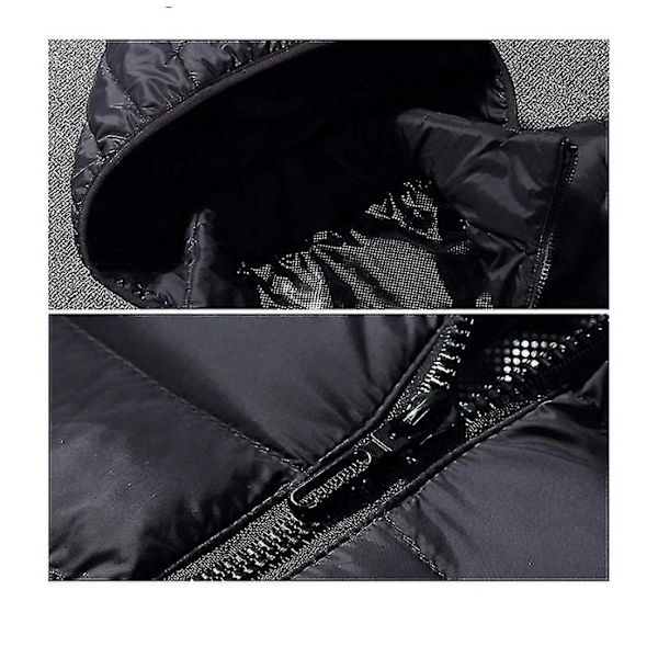 Vinter utomhus varm elvärmerock, 4 värmezoner black 4XL
