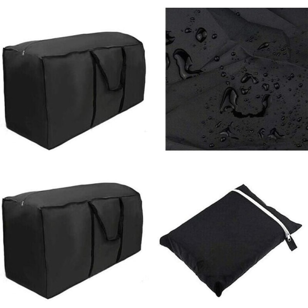 Havepudeopbevaringspose, 210D Oxford stof, udendørs pudebetræk, vandtæt pudebæretaske med håndtag (116x35x50