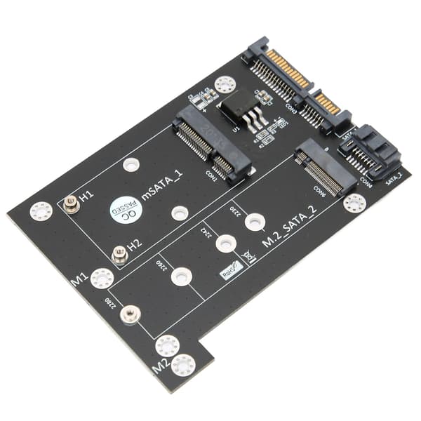 M.2 NGFF til Dual SATA3 Adapterkort MSATA SSD Konverter Rask Lesehastighet Datatilbehør