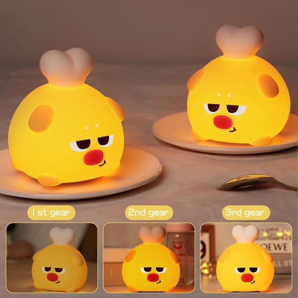 Chicken Leg Night Light LED Bedside Lamp Soft Glow Free Timer Function 3 Brightness Levels LED Lamp Desk Decoration