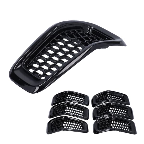 7 stk. Blank Sort Front Grill Indsatser Grillbeskyttelse Trim til Jeep Cherokee 2014 2018