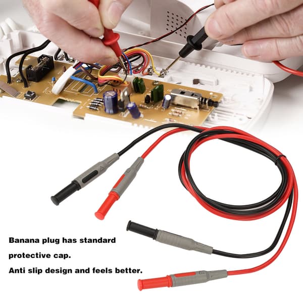 4 mm bananplugg testledning, rett til rett, støpt, multimeterkabel (P1032)