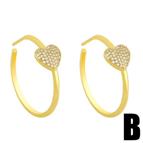Örhängen Vintage Zircon Heart Stud Modesmycken Ac8788 B