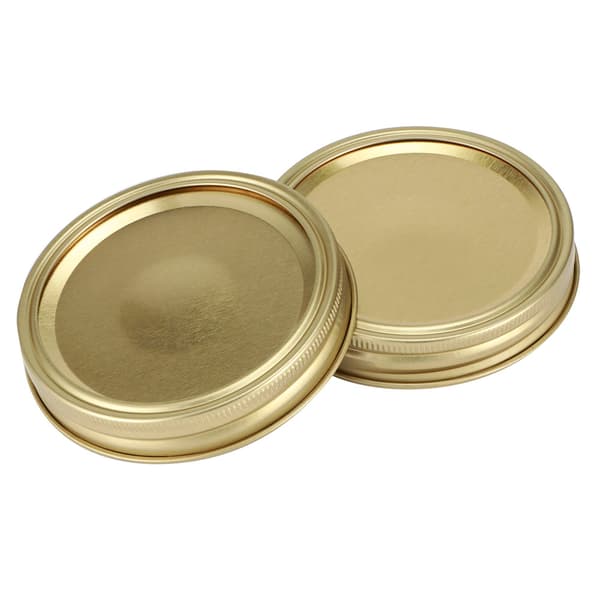 Glasburk Konserveringslock 10st 70mm Guld Cirkulär Ring Skyddsplatta