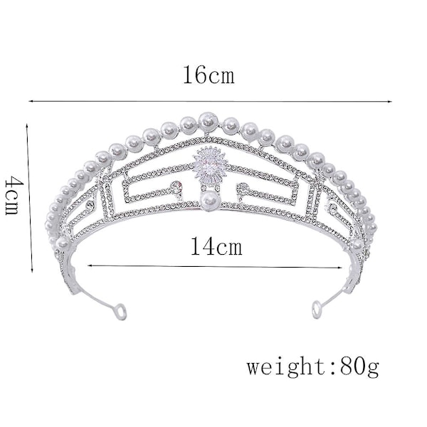 Full Diamond Zircon Crown Brudbröllop Tiara Queen-pannband Huvudbonad