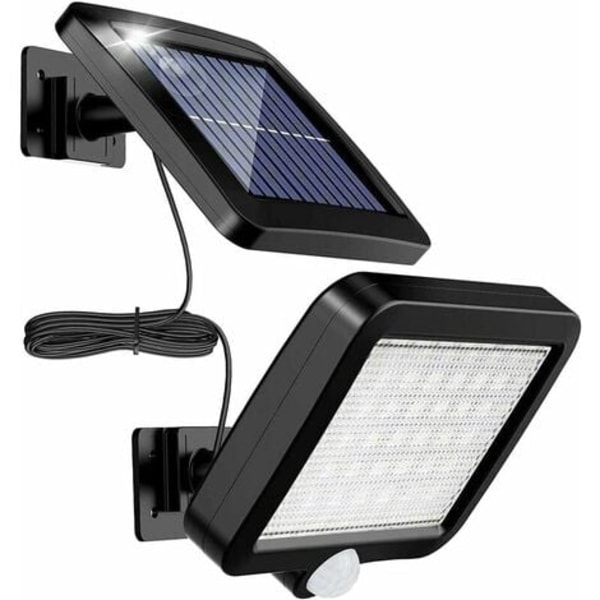 56 LED-bevegelsessensor utendørs solcellelys, 120° vanntett IP65 solar hagelys med 5m kabel [Energiklasse A++]
