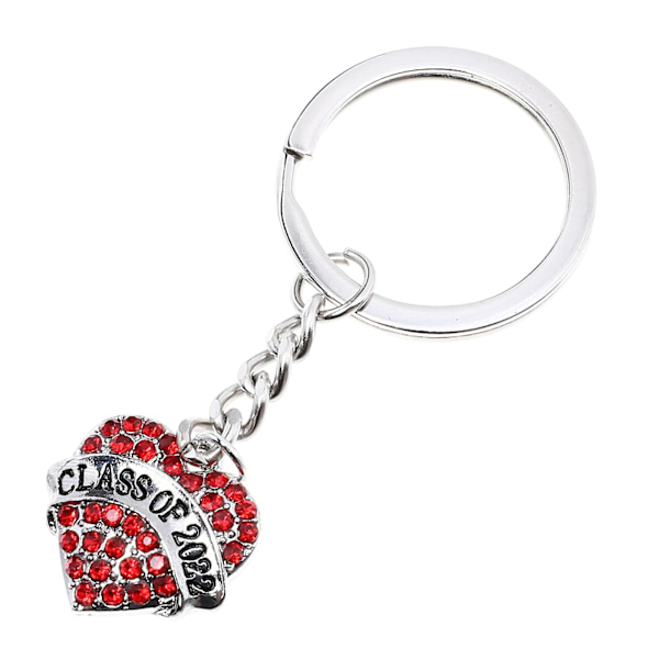 Graduation Key Chain Legering Nøkkelring Hjerte Sjarm Sirkel Søt eksamensgave Red