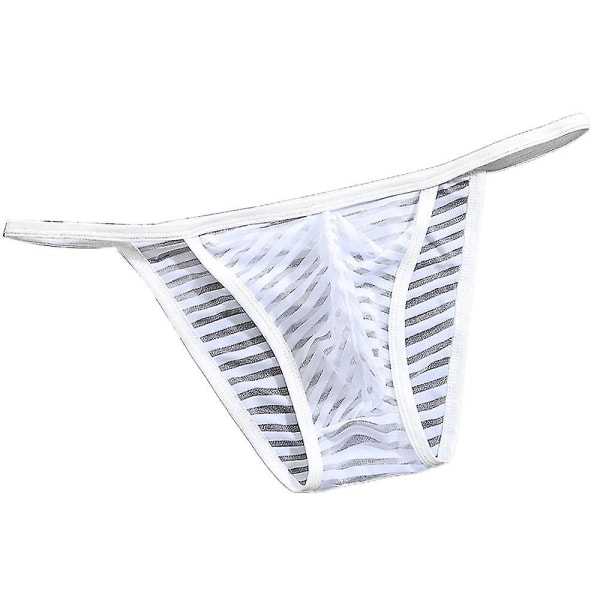 Menn Sexy Briefs Natttøy Se Through Pouch Undertøy White XL