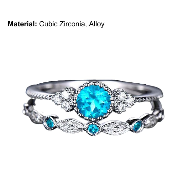 2 stk/sett Utsøkt glatt overflate bryllupsbånd Legering Enkel Cubic Zirconia Dameringer sjarmsmykker Purple US 5