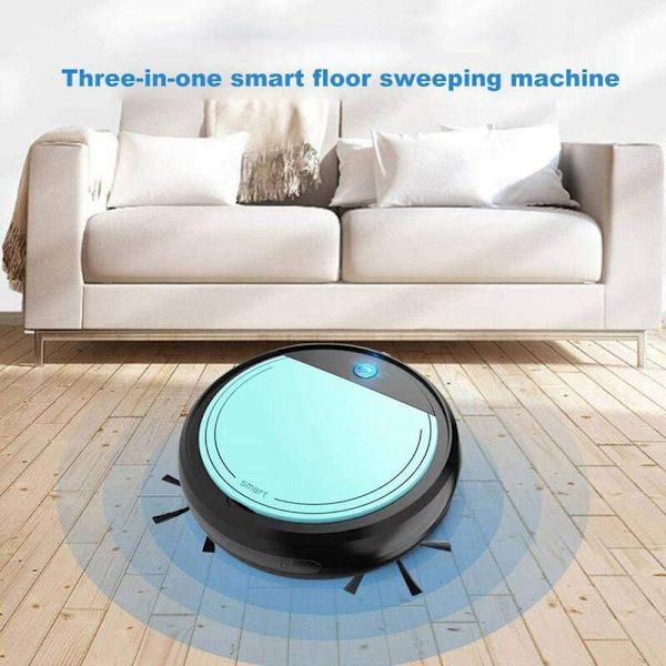 Robotdammsugare, 4 i 1 3200Pa Supertyst automatisk intelligent sopmaskin med sopning och undvikande av hinder för husdjurshår, hård matta,