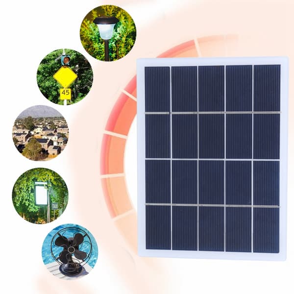 3W 5V Polykrystallinsk Silicium Solpanel DIY Oplader Batteri DC Output