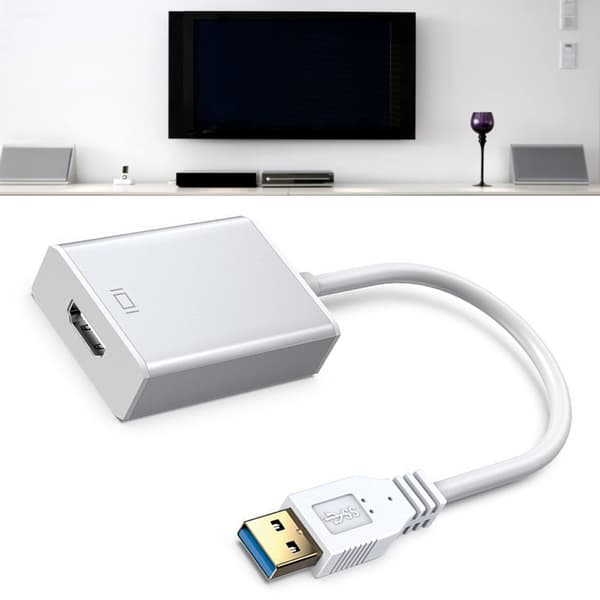 USB 3.0 til HDMI Adapter 5Gbps 1080p HD PC Skærm Adapter Sølv