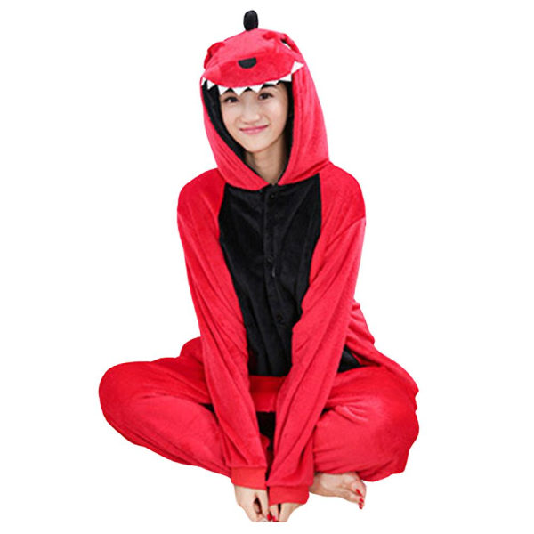 Dinosaurie sammanfogade djur pyjamas Halloween rollspel 140CM Red