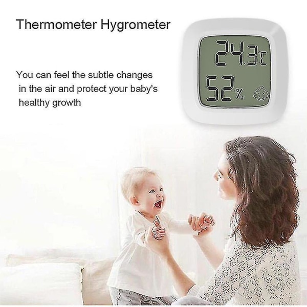 Mini indendørs magnetisk termometer LCD digital temperatur fugtighedssensor termometer Hjem Rum Hygrometer Måler Vejrstation 2 Pcs Ordinary
