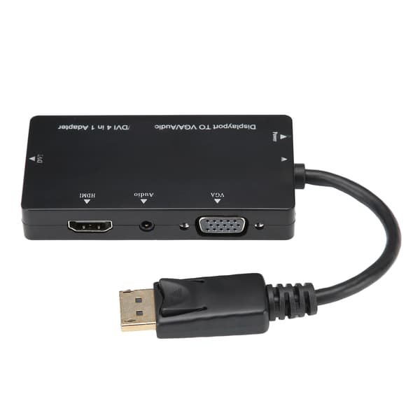 4 i 1 Adapterkabel DisplayPort til HDMI VGA DVI Audio Converter Multifunksjon