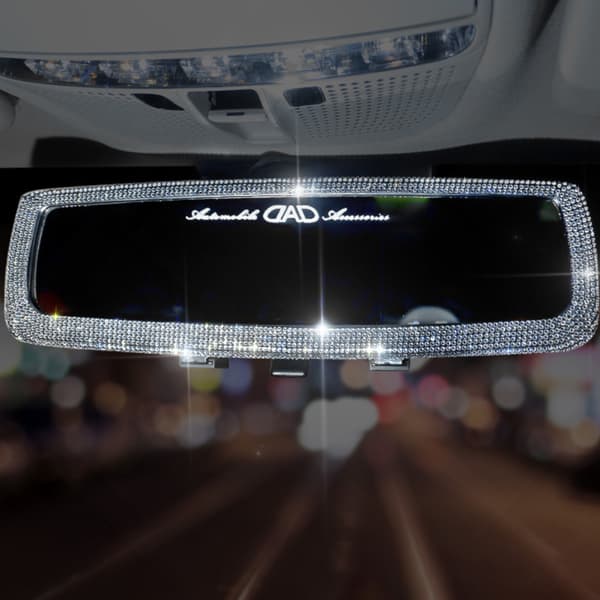 Bling Rhinestone Bil Bakspejl Krystal Auto Interiør Tilbehør