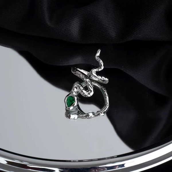 Gothic Rhinestones Open Snake Ring Justerbara Djurringar Reptiler För män Kvinnor Mode Punk Pojke Flicka Födelsedag Smycken Presenter