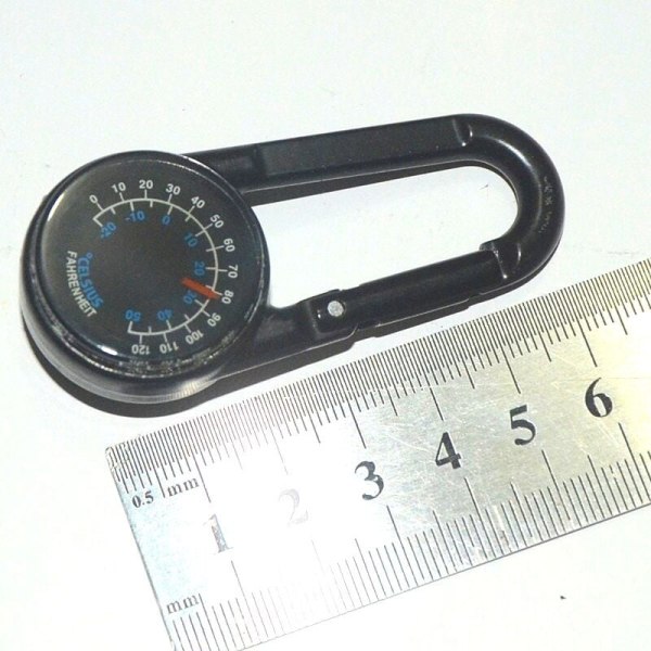 Karabinkompass + kompass + termometer på multifunksjonelt bærbart metallkompass for fotturer/reiser, profesjonelt 3