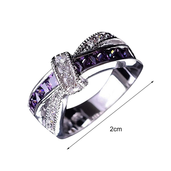 Ring Rhinestone Indlagt Dekorativ Legering Cross Design Finger Band til fest 8