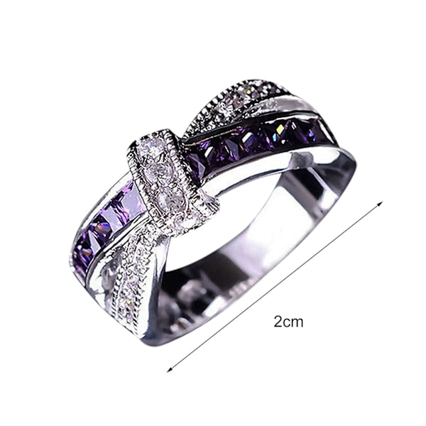 Ring Rhinestone Innlagt Dekorativ Legering Cross Design Finger Band For Party 8