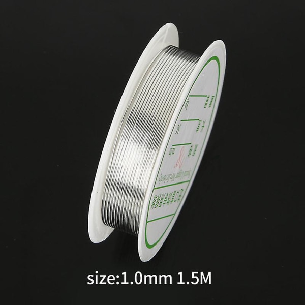 0,2-1 mm kobbertråd smykketråd for armbånd Halskjeder Fargerike perler tråder smykkesnorer Silver 1 0mm 1 5M