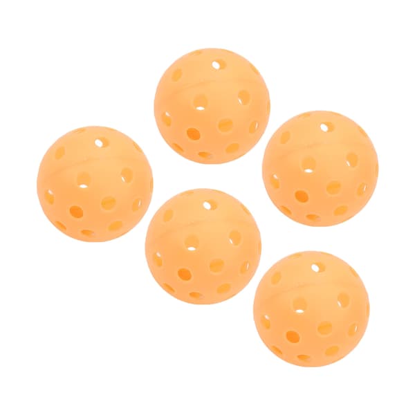 Lysande Orange Utomhus Pickleballbollar 5-pack