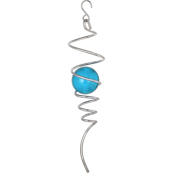 Gazing Ball Spiral Halevind Spinner Stabilisator: Hængende drejekrog og blå krystalglaskugle til spinfinity