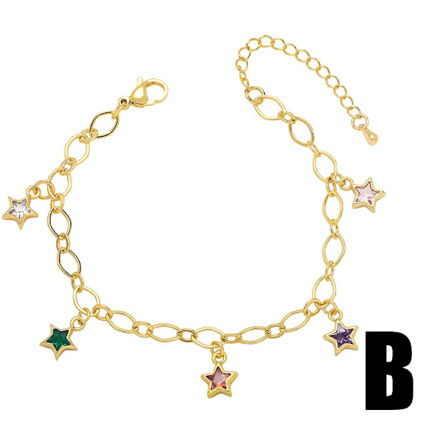 Armband Vintage Zircon Heart Stud Modesmycken Ac9045 B