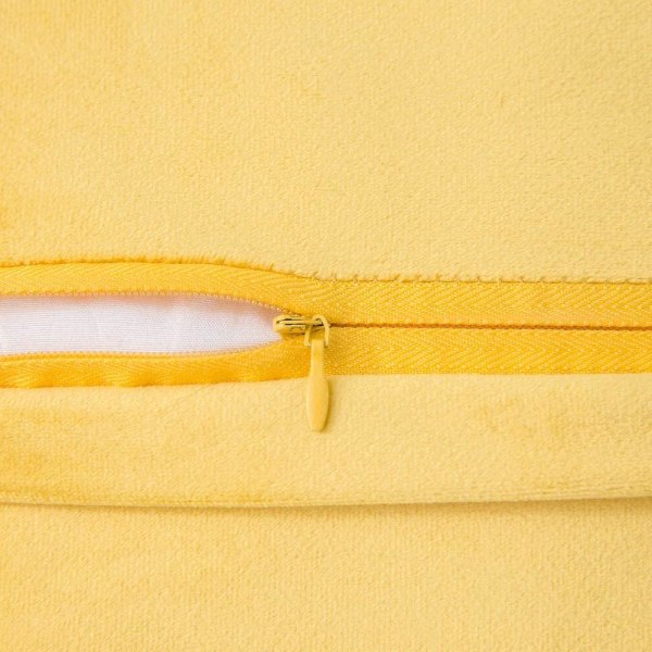 Pakke med 2 fløjlspudebetræk Pompom dekorative pudebetræk Solid blødt pudebetræk med poms Firkantet til sofa Sofa Soveværelse Bil 18x18inch Da 22 x22 Lemon Yellow