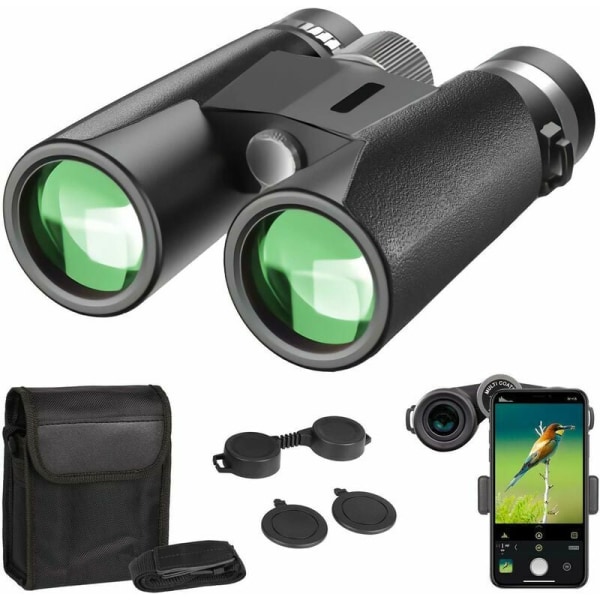 Kraftfull vuxenkikare,12x42 kompaktkikare HD BAK4 Prism FMC Night Vision för fågelskådning, camping, vandring, jakt, konsert, teater, med