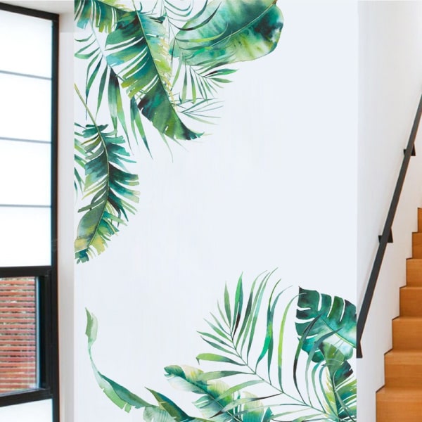 Tropical vegetation series wallstickers grønne boligdekoration wallstickers FX-D15 (sammensætning 30*