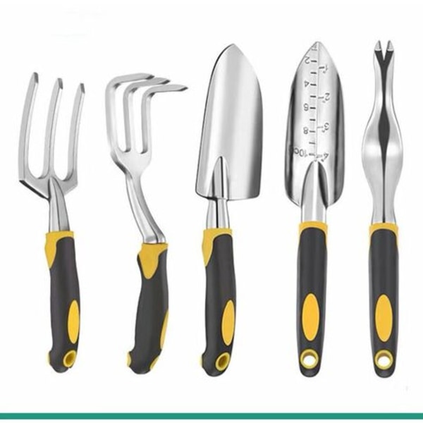 Liten spade og spade, karbonstål rustfritt stål i hagehuset, saftig gravejord, blomstergren transpl.