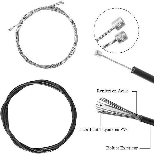 Cykelbromskablar och växellåda Universal Cykel Gear Kabel Bromsvajer Fram Bak Cykel Med Kabellås Set För Road Bike Mtb Bike