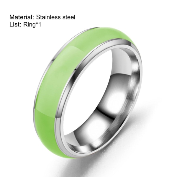 Enkel mote unisex lysende ensfarge glødende ring smykker tilbehør Pink US 6