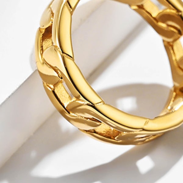 Hip Hop Style Finger Ring Kjede Form Design Ikke lett å knuse Smykker Unisex Twist Ring For Party Black US 8