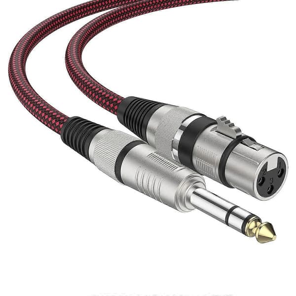 20m Rød og Sort Net TRS 6.35mm Han Til Caron Hun Mikrofon XLR Balancekabel Not Specified