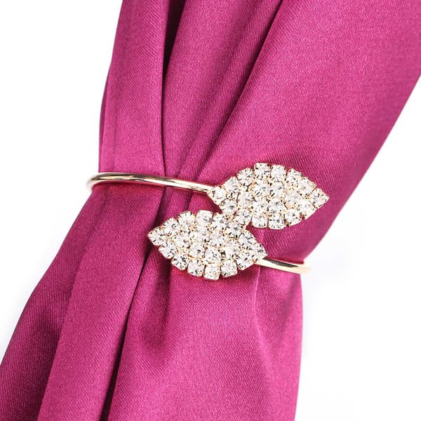 12 Håndlavede Rhinestone Servietringe Bryllupsmiddag Dekorationssæt