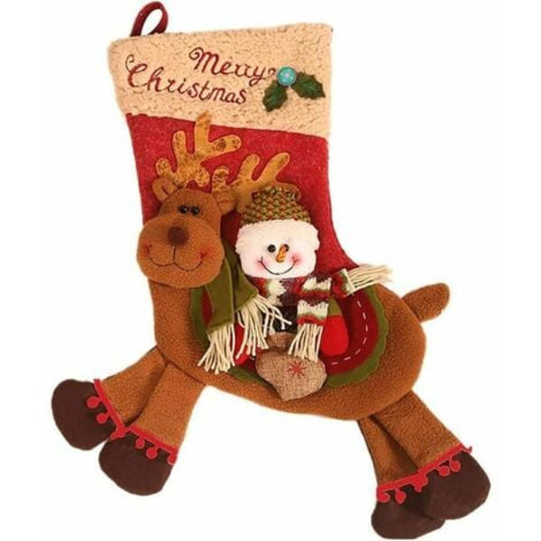 22" Joulusukka Poro Lumiukko Sukat Xmas Holiday Party Takkakoristelu