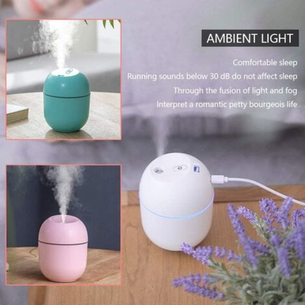 Bärbar mini luftfuktare 200ml stor kapacitet USB Mute Cool Fine Mist Aroma Diffuser Desktop Tyst luftfuktare för Ho
