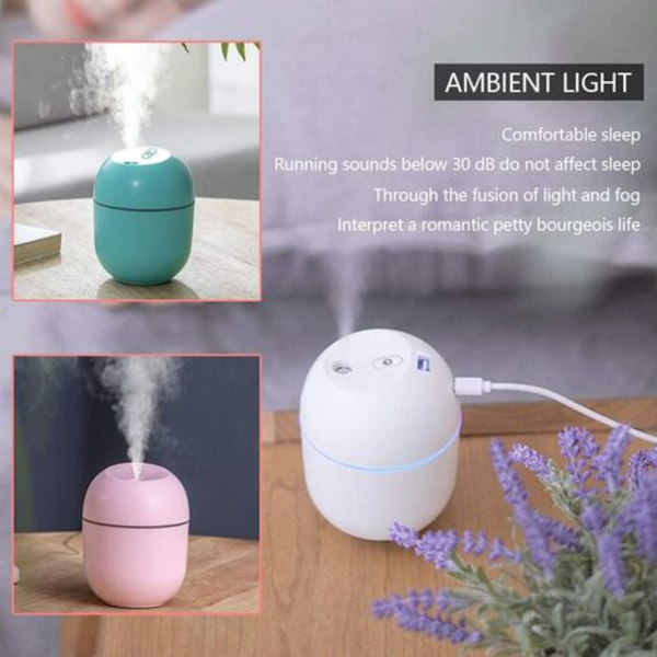 Bærbar minibefugter 200ml stor kapacitet USB Mute Cool Fine Mist Aroma Diffuser Stillebordsluftbefugter til Ho